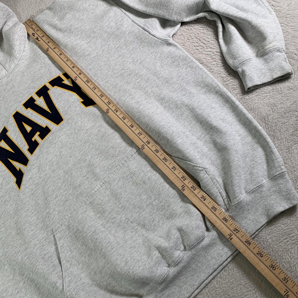 VTG Navy Midshipmen Hoodie Pullover Mens XL Gray College‎ Football Dodger Fleece - Picture 8 of 11